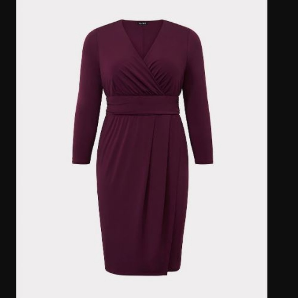 NWT Torrid Purple Studio Knit Surplice Wrap Dress - Picture 4 of 4